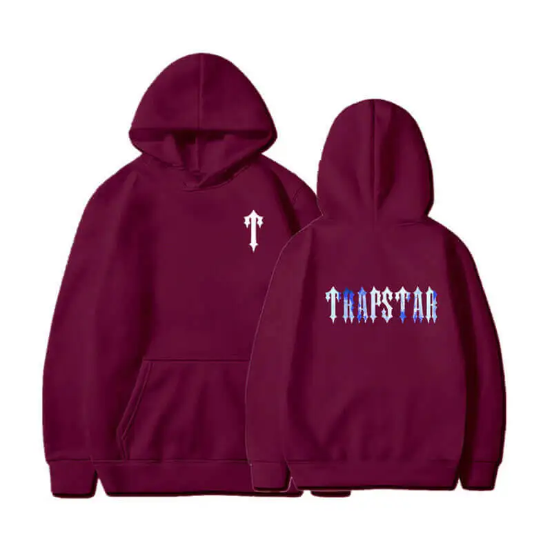 Trapstar T Pattern Blue and Pink Hoodie