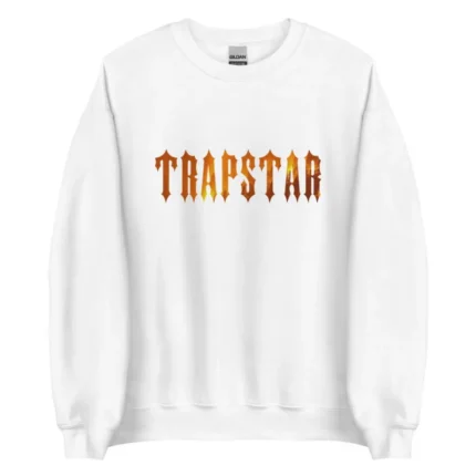 Trapstar Sweatshirt Fire Logo White